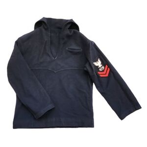 Vintage US Navy Wool Pullover Jumper Sweater Blue Sailor Youth